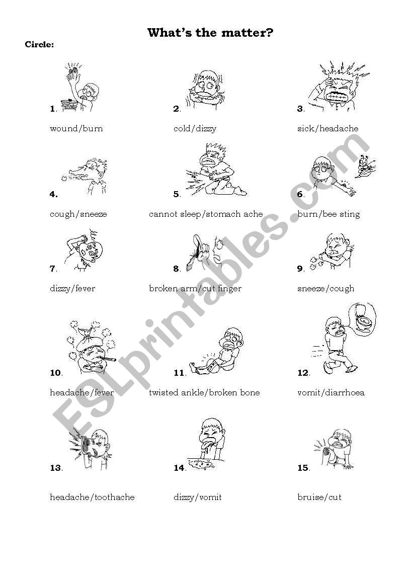 What´s the matter? - ESL worksheet by Magda_R