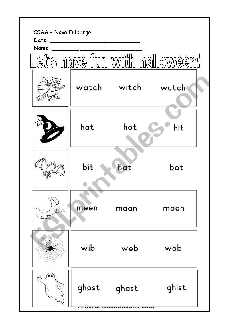 halloween worksheet