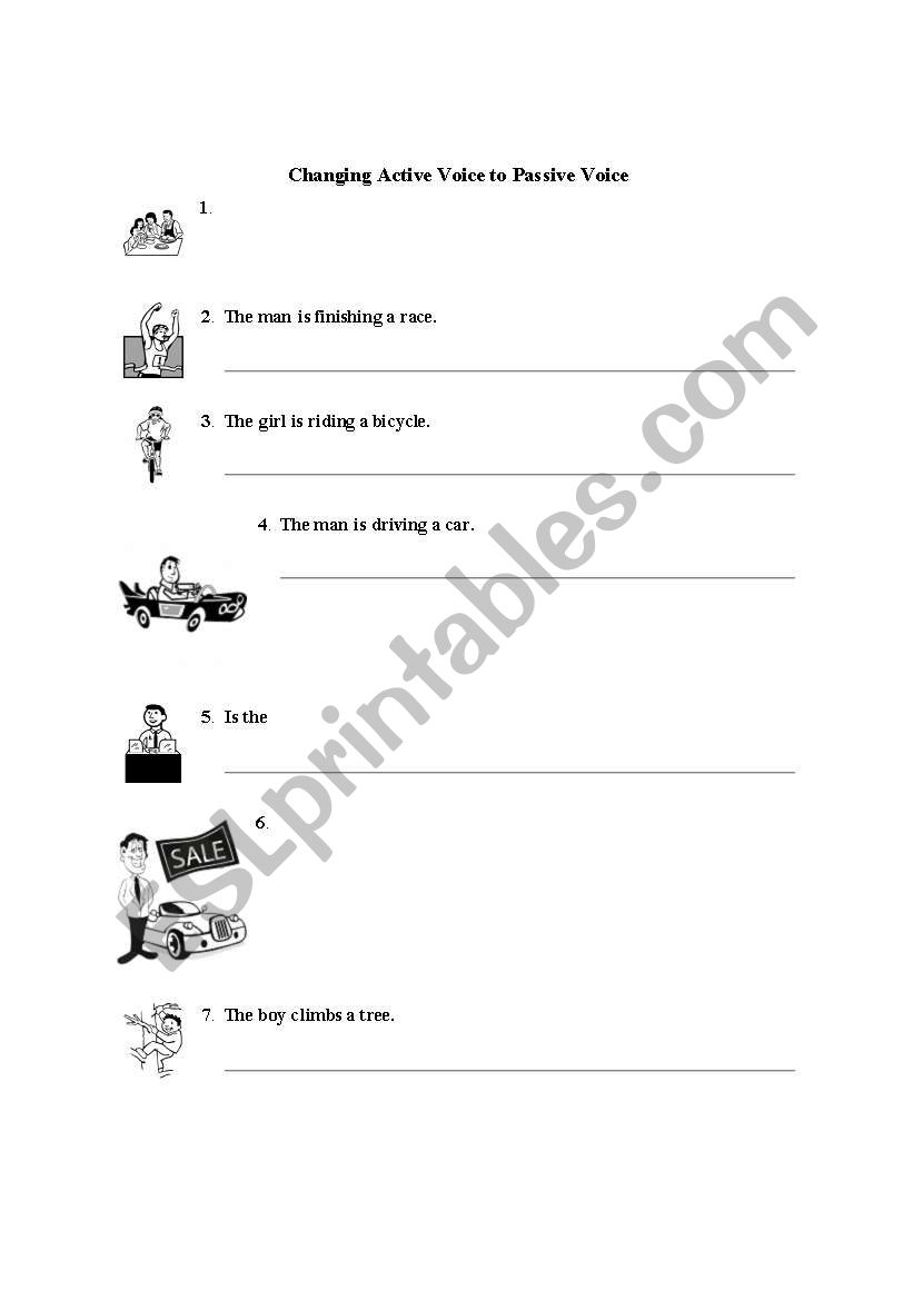 active to passive worksheet