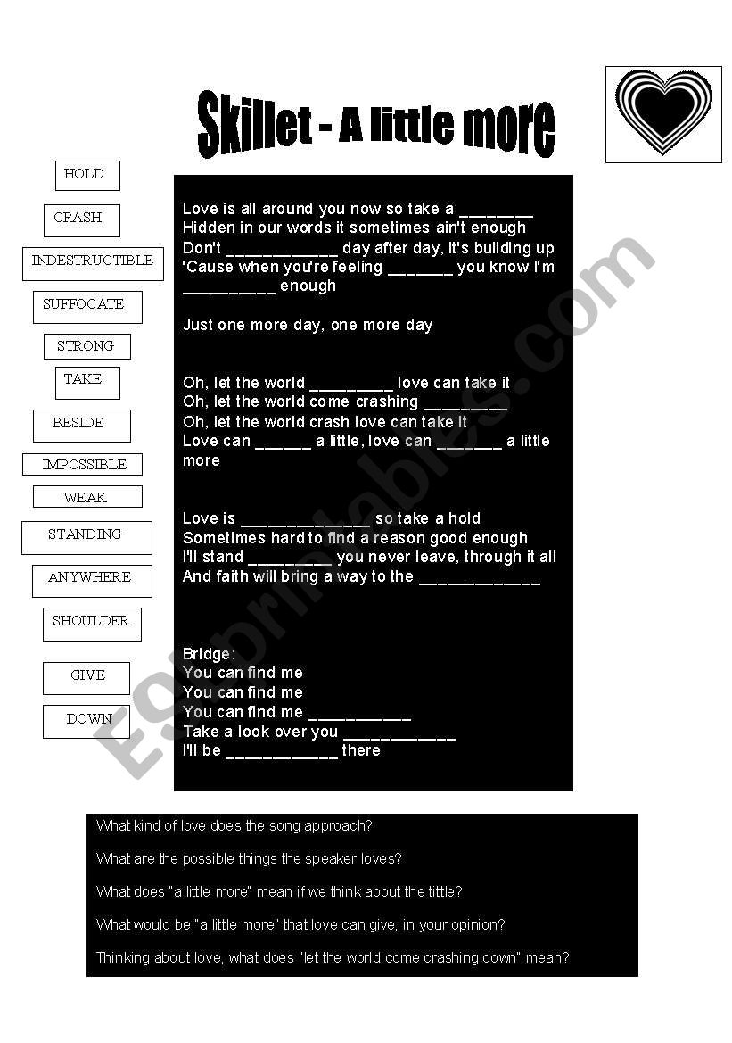 Skillet - A little more worksheet