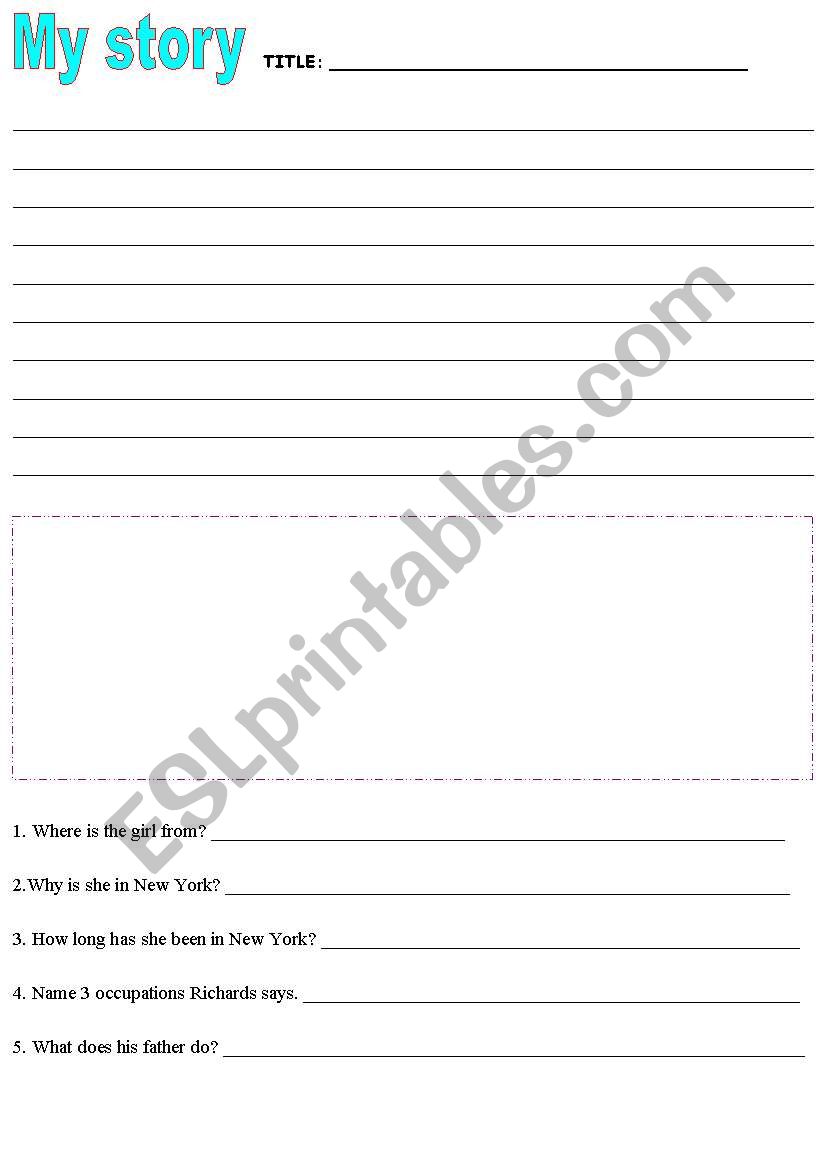 MY STORY worksheet