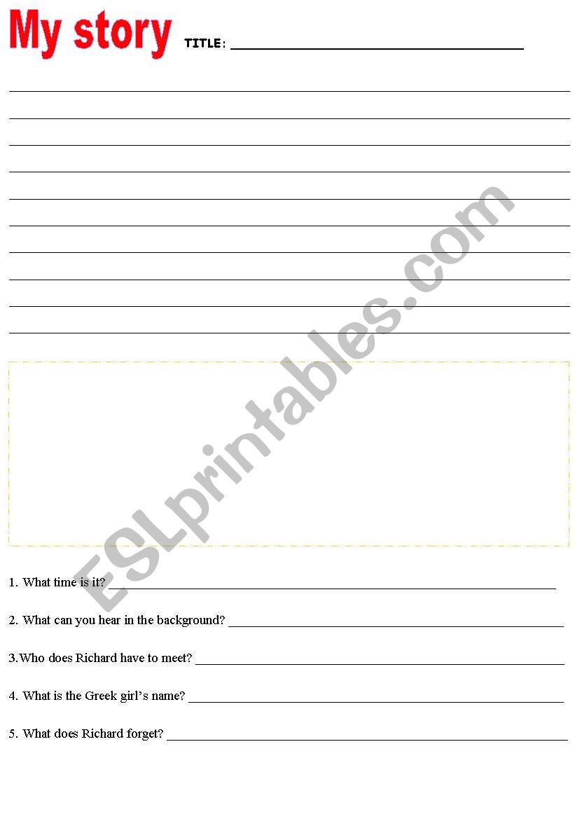 MY STORY worksheet