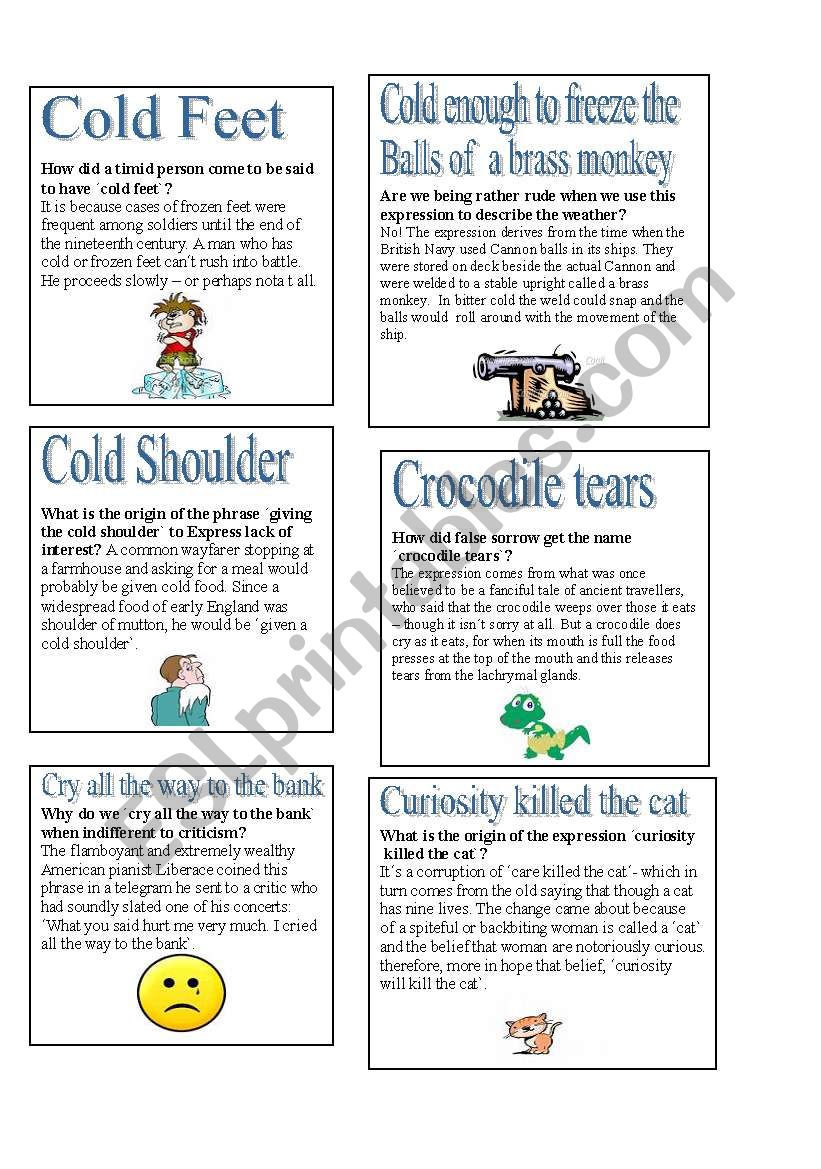 English Idioms - C worksheet