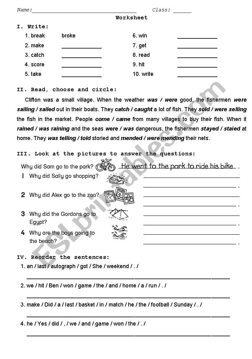 Simple Past Tense ESL Worksheet By Hoatth