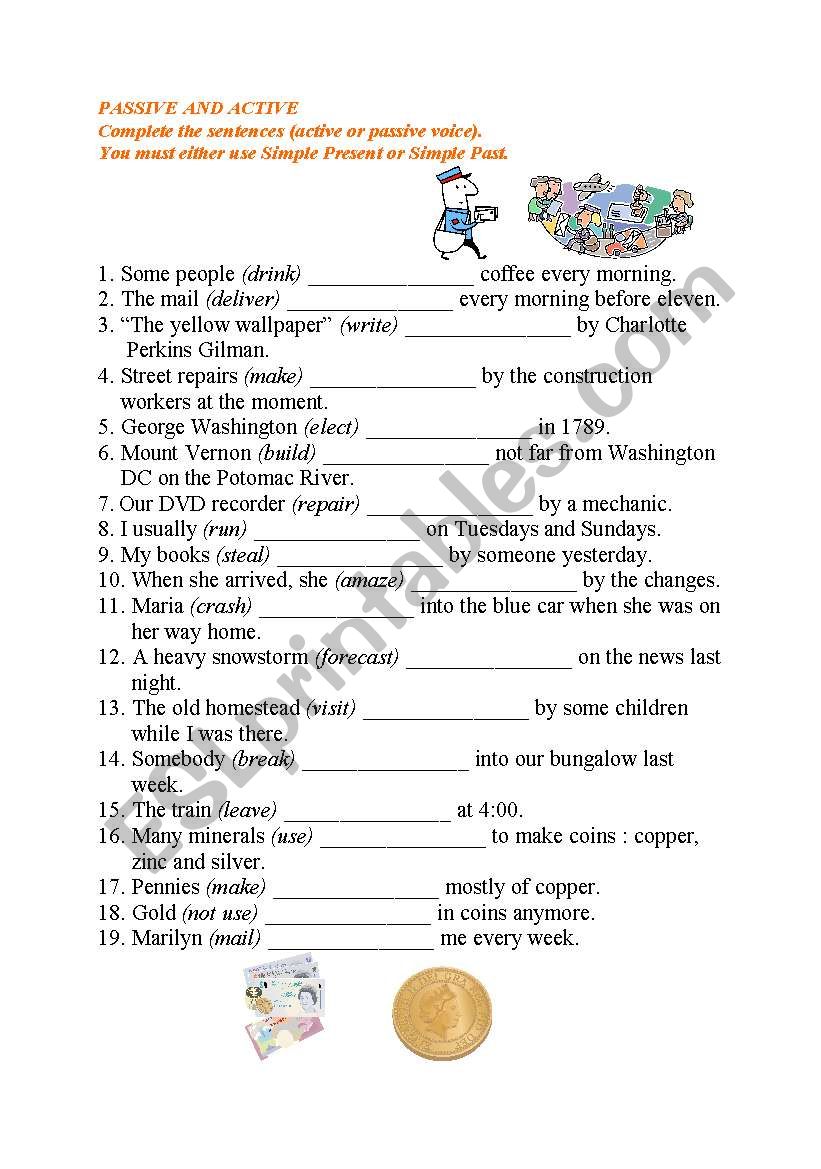 Passive and Active Voice worksheet