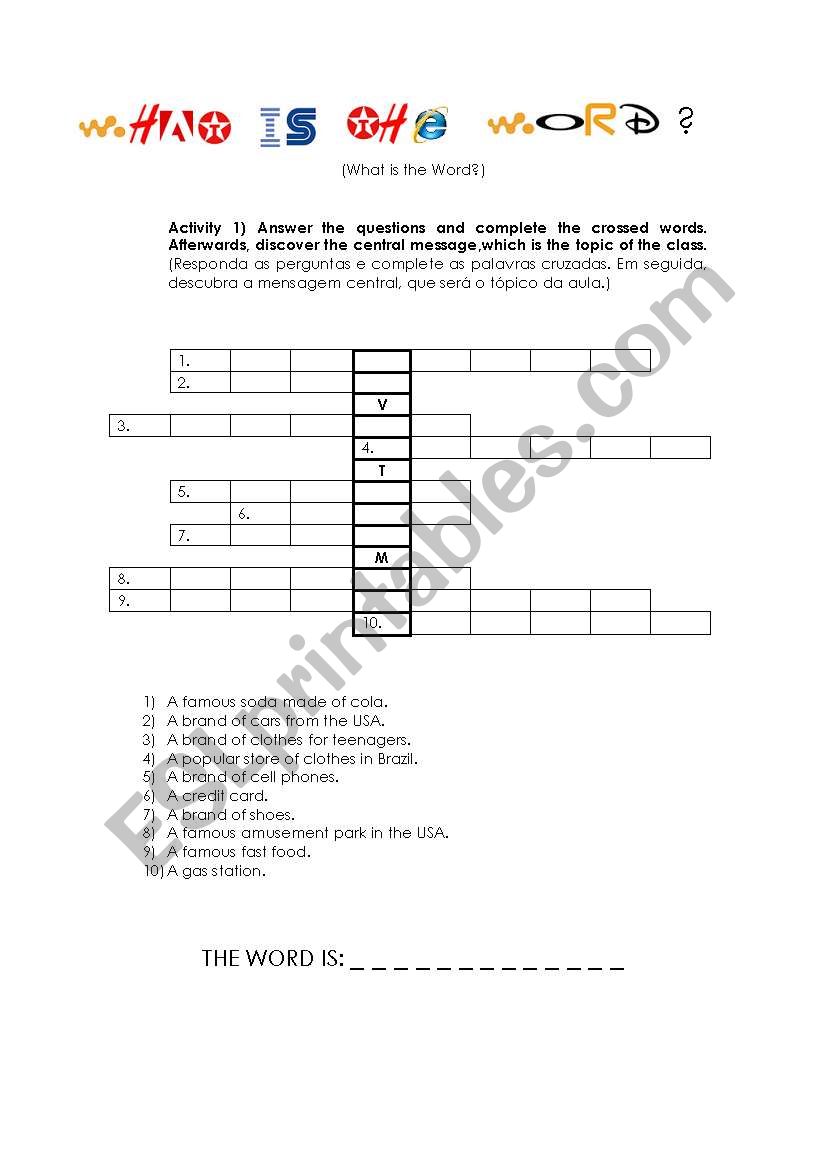 What is the word? worksheet