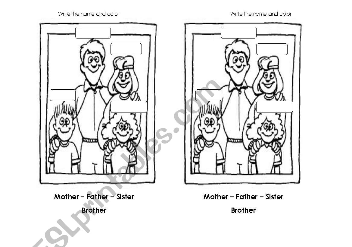 Family Members worksheet