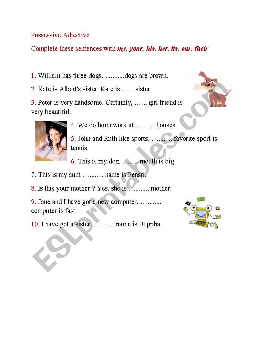 possessive worksheet