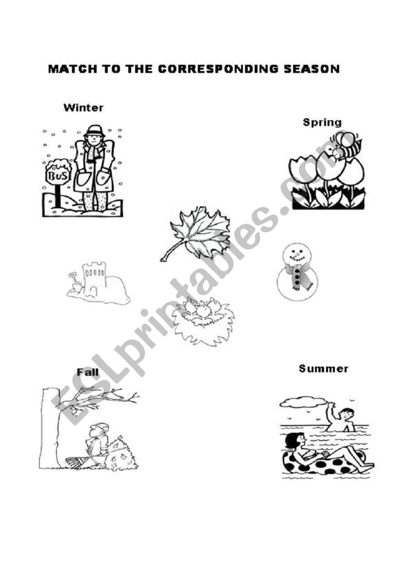 MATCH THE SEASONS worksheet