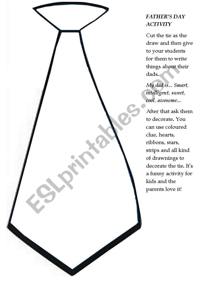 Father´s Day Tie - ESL worksheet by ledacarbonera