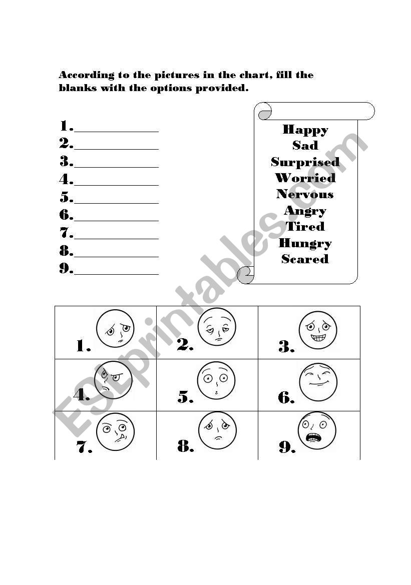 Feelings worksheet