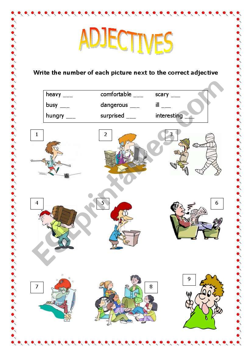 adjectives worksheet