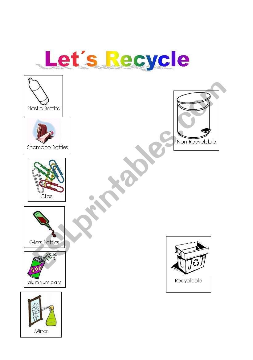 English worksheets: Let´s recycle? 2