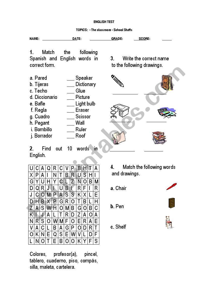 ENGLISH TEST worksheet