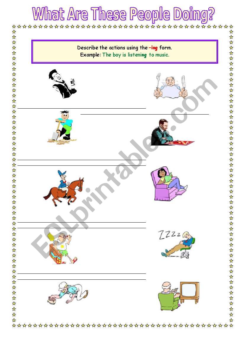 What Are These People Doing? worksheet