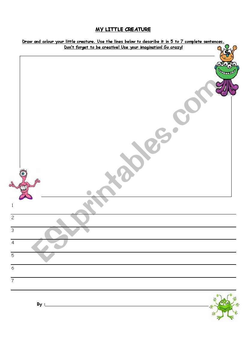 My Little Creature worksheet