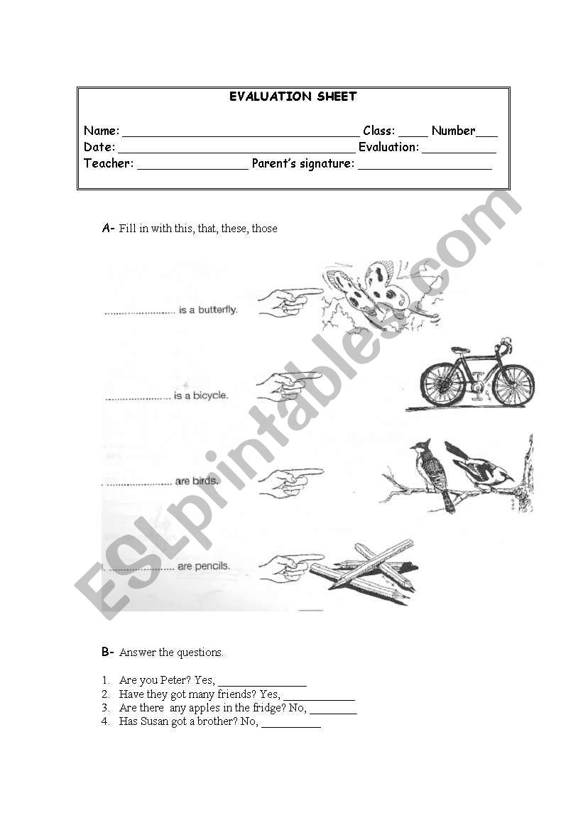 Evaluatio test or diagnosis test