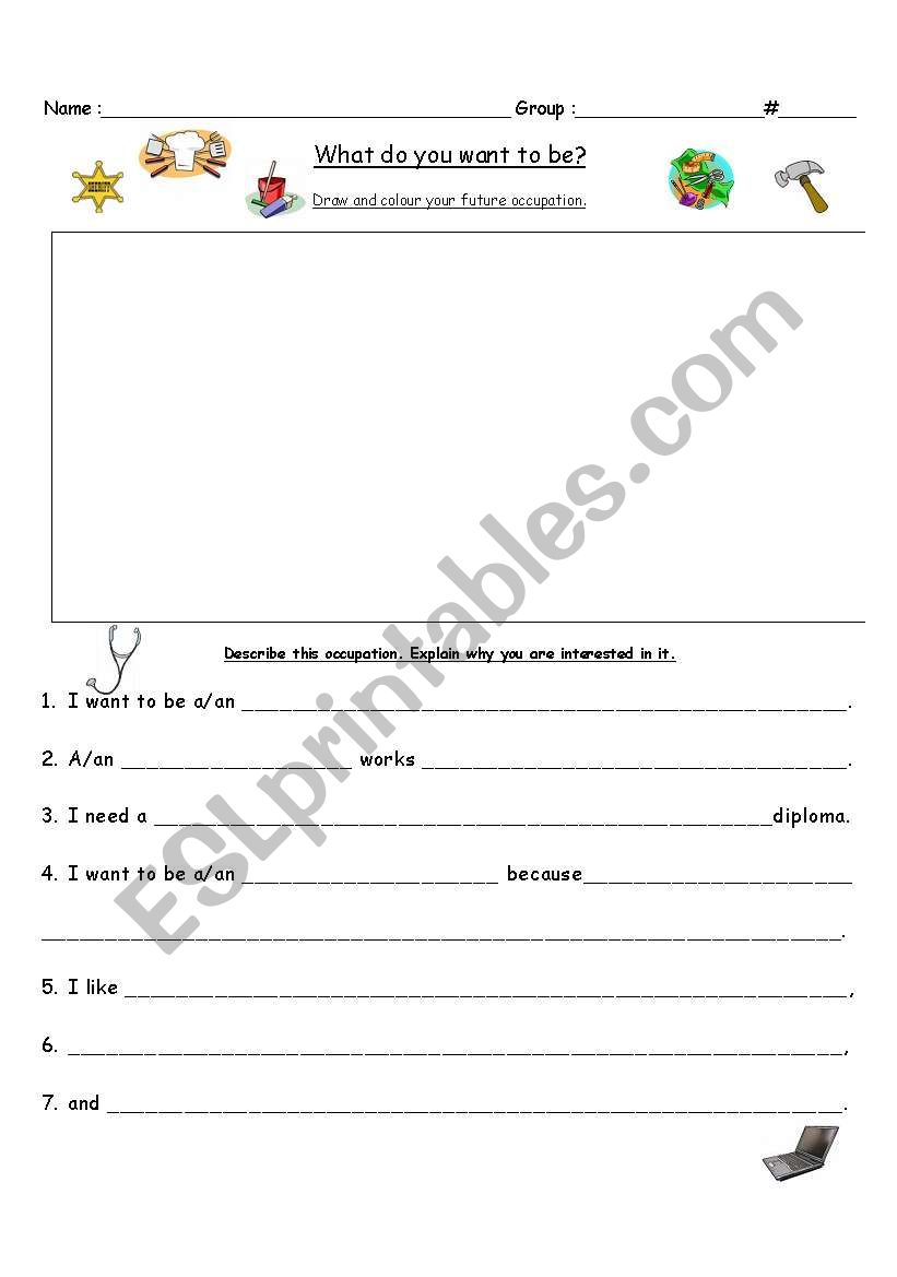 What do you want to be? worksheet