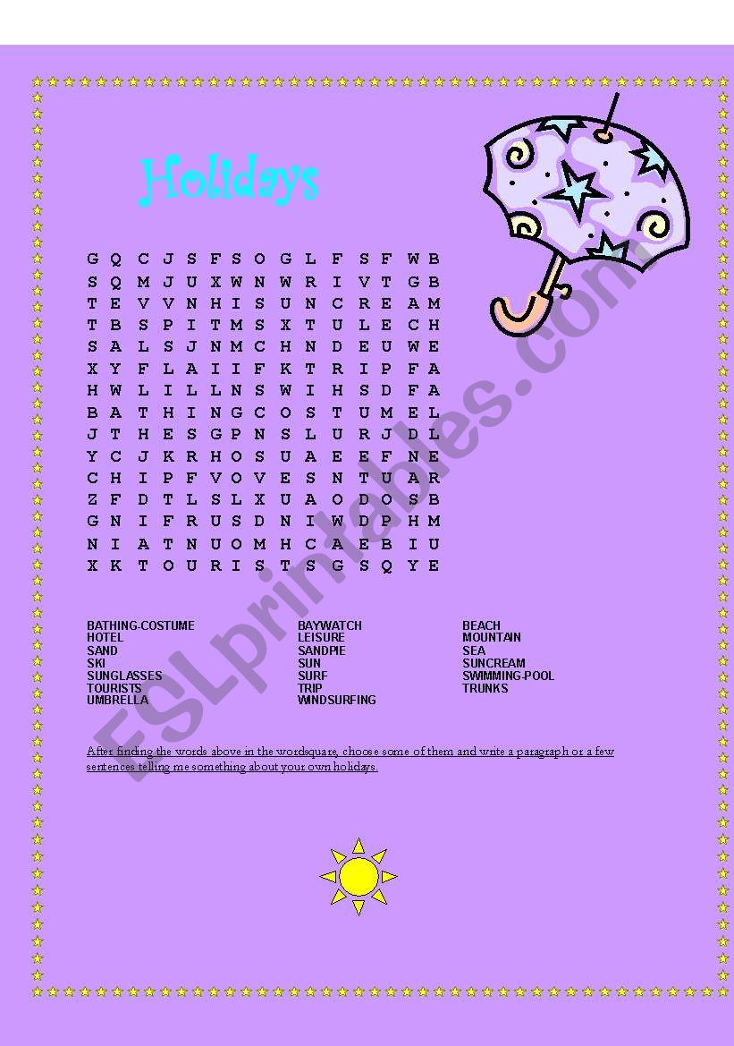 Holiday Puzzle worksheet