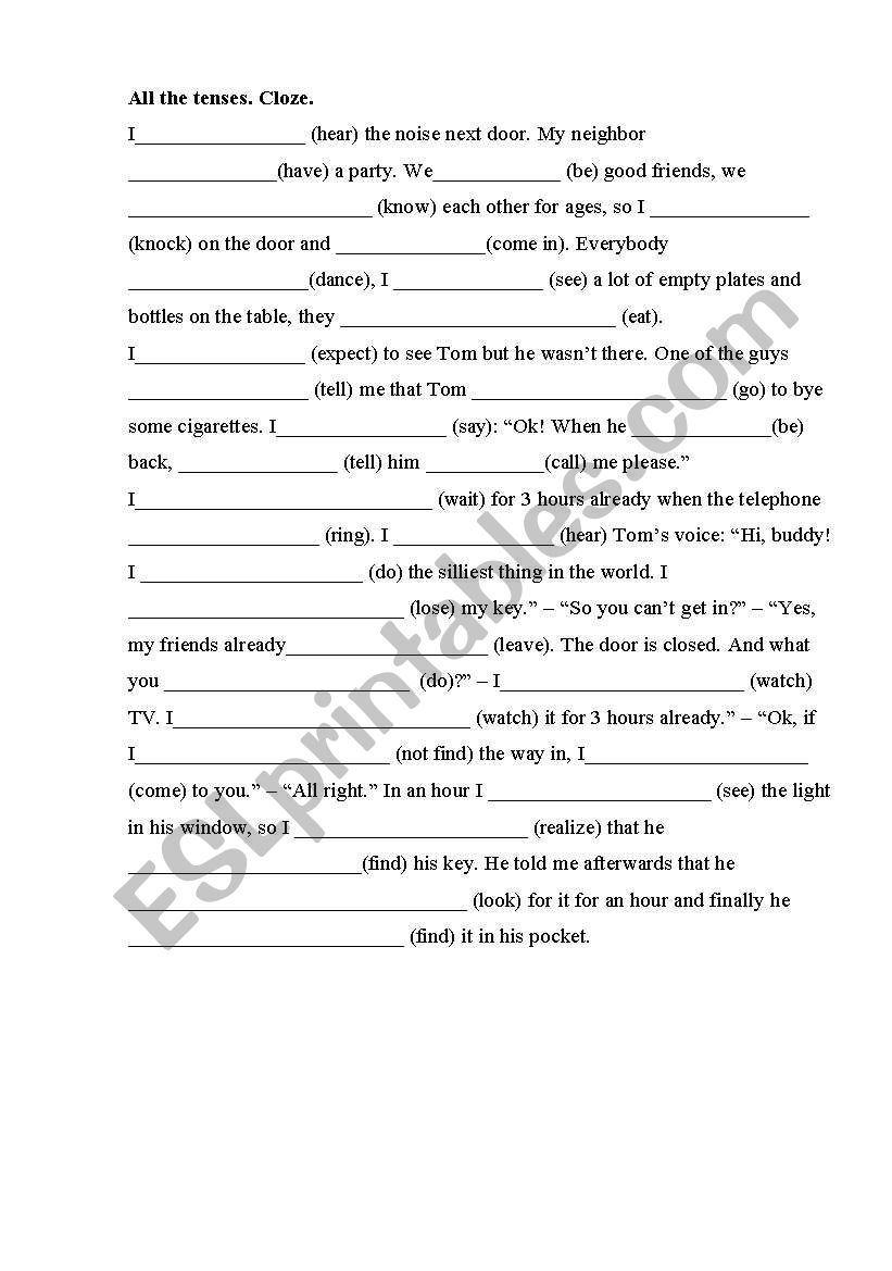 Mixed tenses worksheet