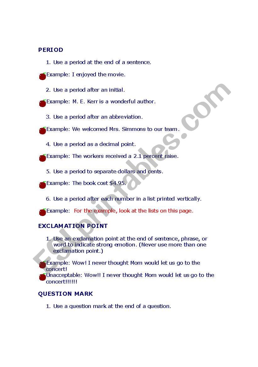 rules worksheet