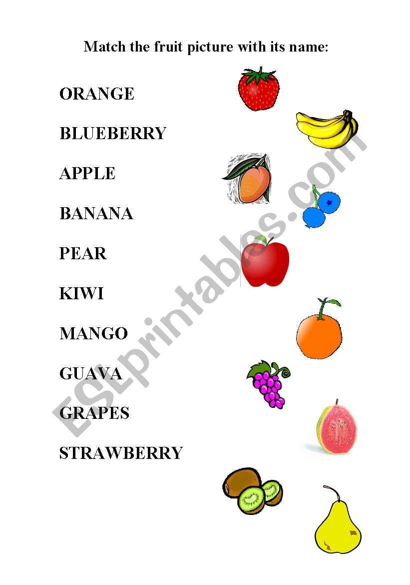 Fruit Match worksheet