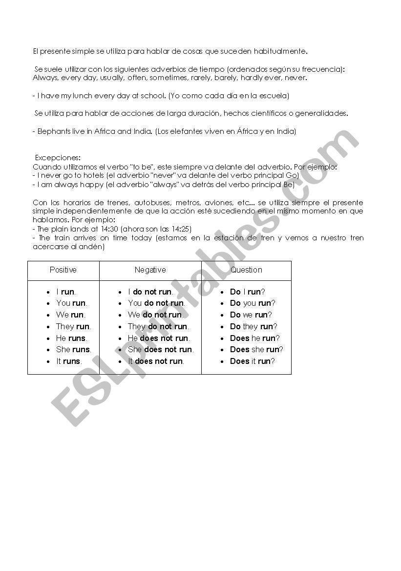 Present Continuous worksheet