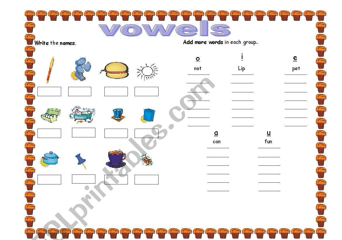 vowels worksheet