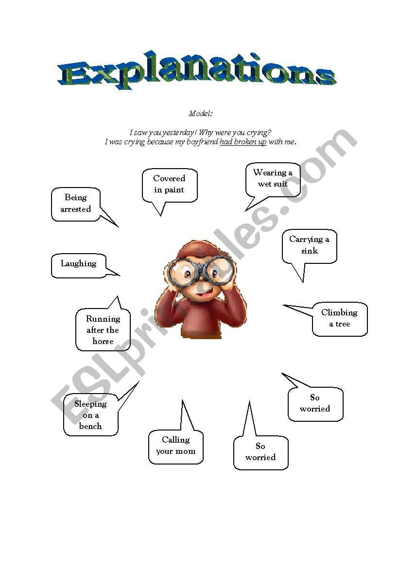 Explanations worksheet