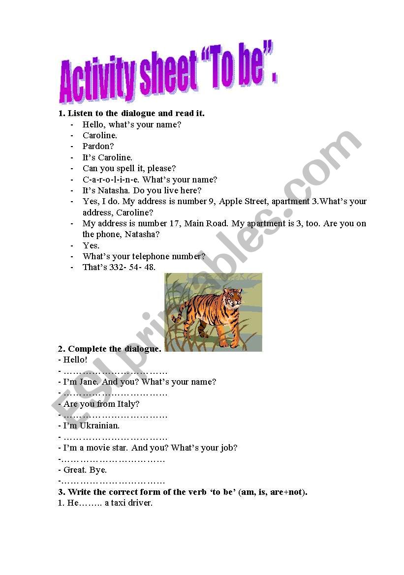 Activity sheet 