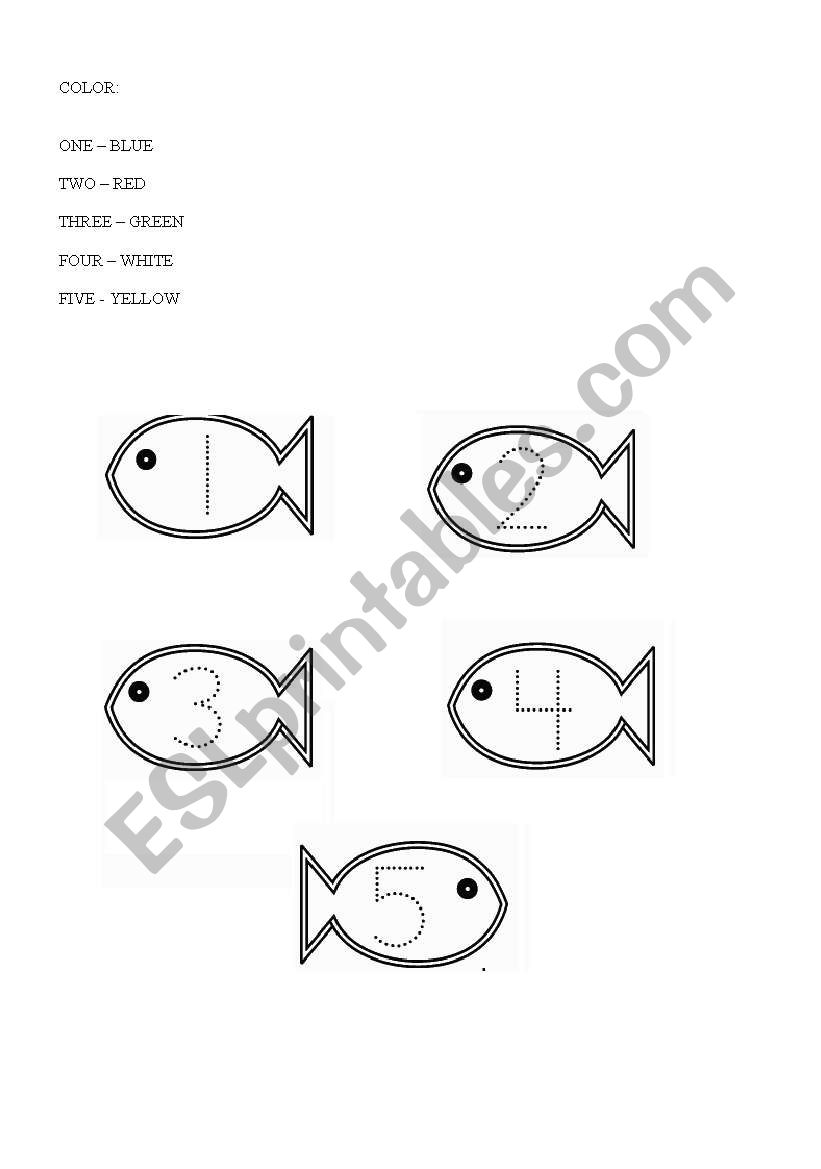 colours worksheet