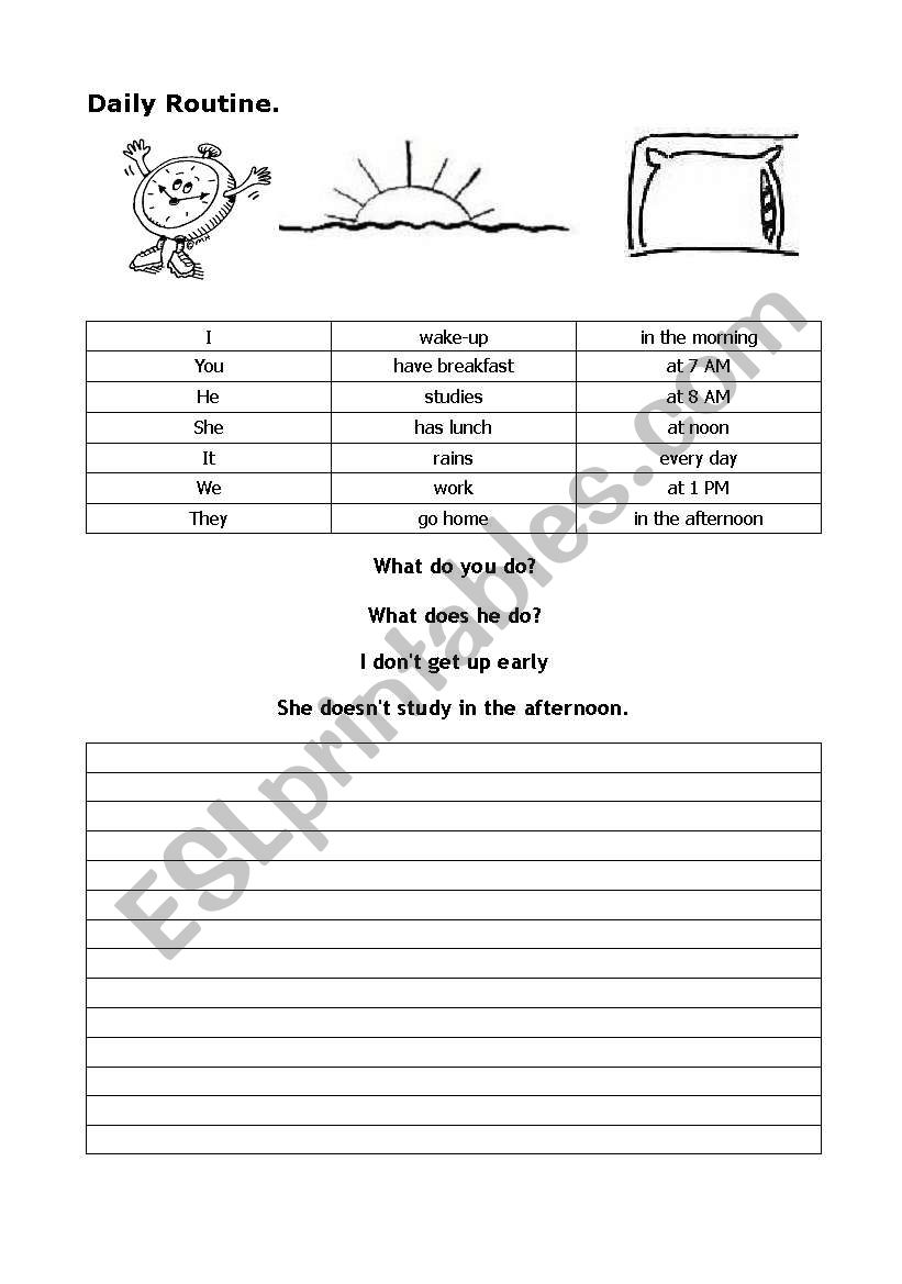 Simple presente tense worksheet