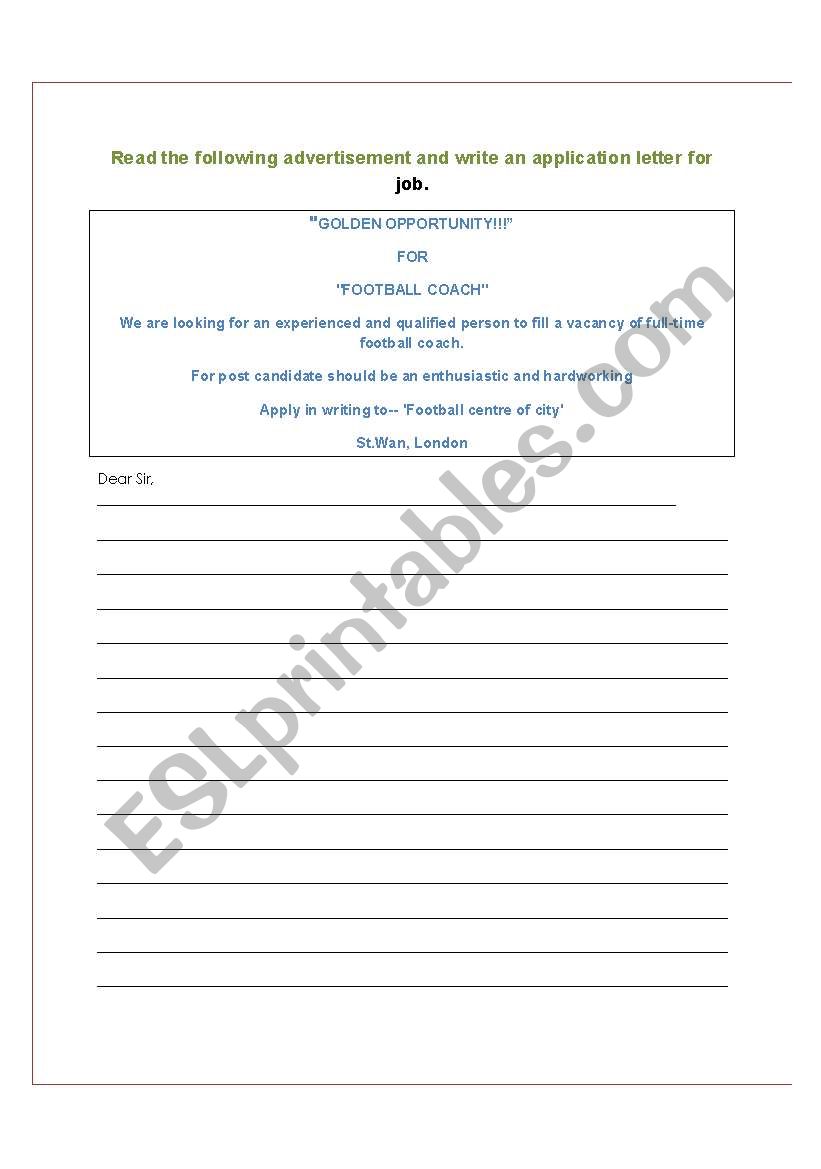 Formal Letter worksheet