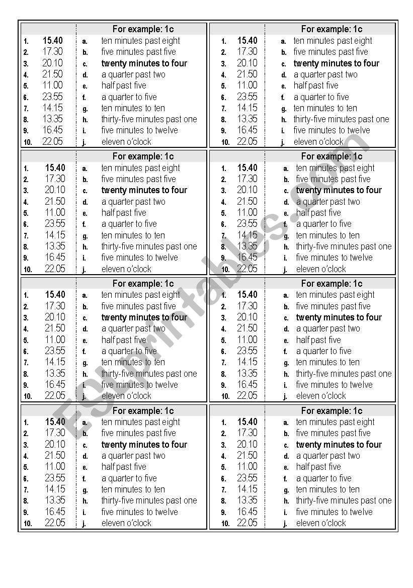 Time worksheet