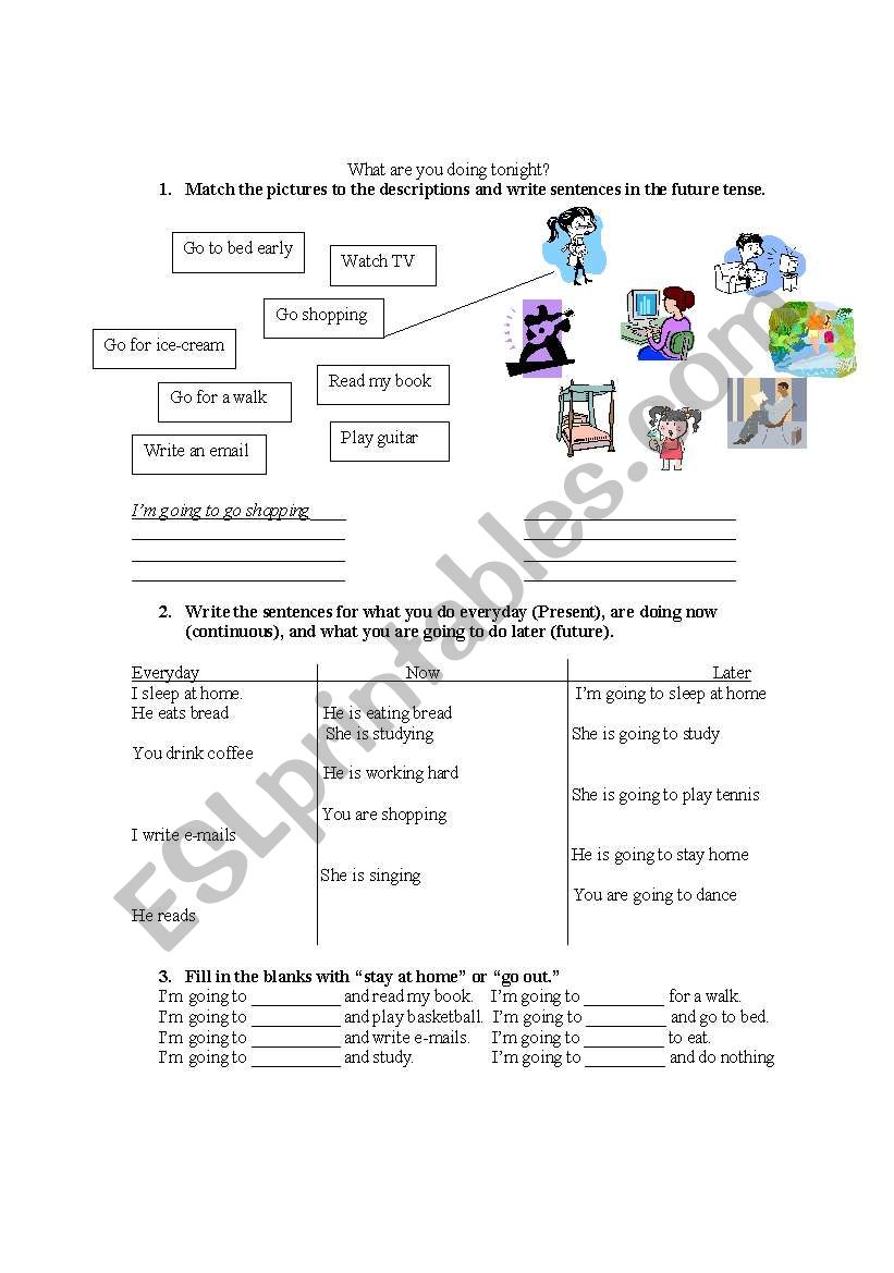 What are you doing tonight? worksheet