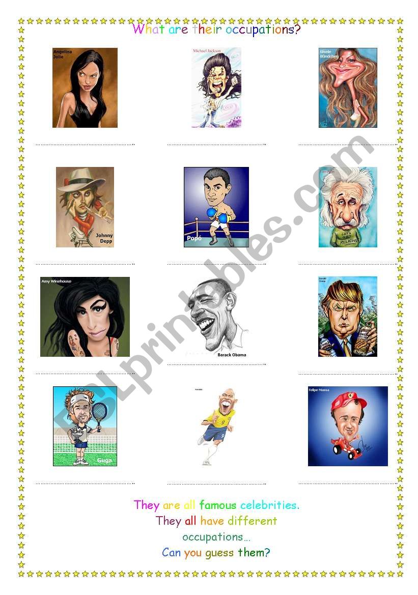 Occupations - Famous People (caricatures)