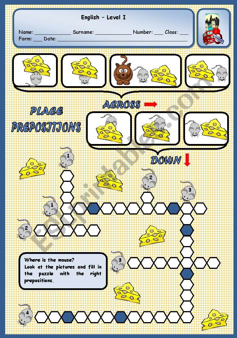 WHERE IS THE MOUSE? worksheet