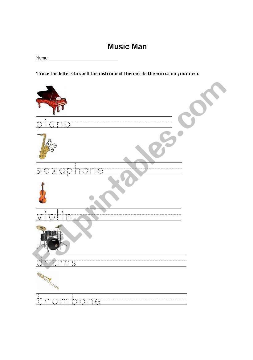 Musical Instruments worksheet