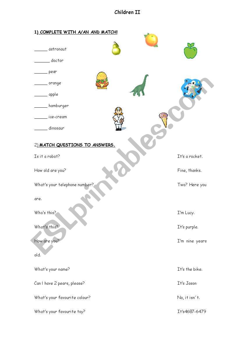 REVISION CHILDREN worksheet