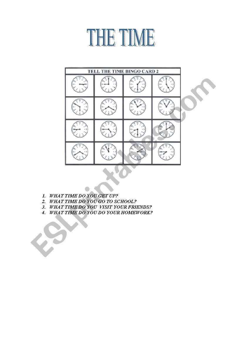 WHAT TIME IS IT? worksheet