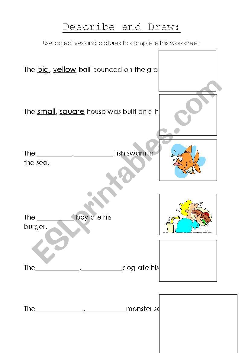 Describe and Draw worksheet