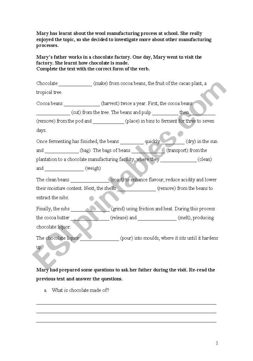 Passive voice 2 worksheet