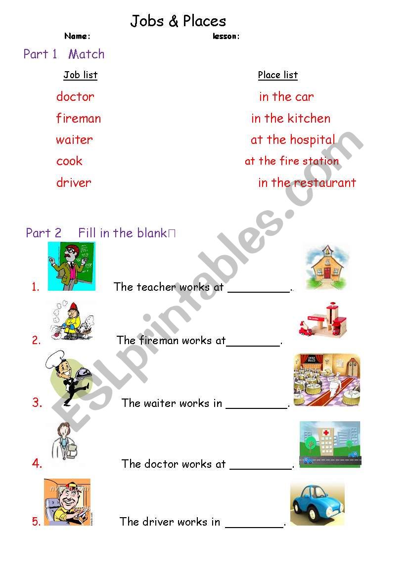 jobs worksheet