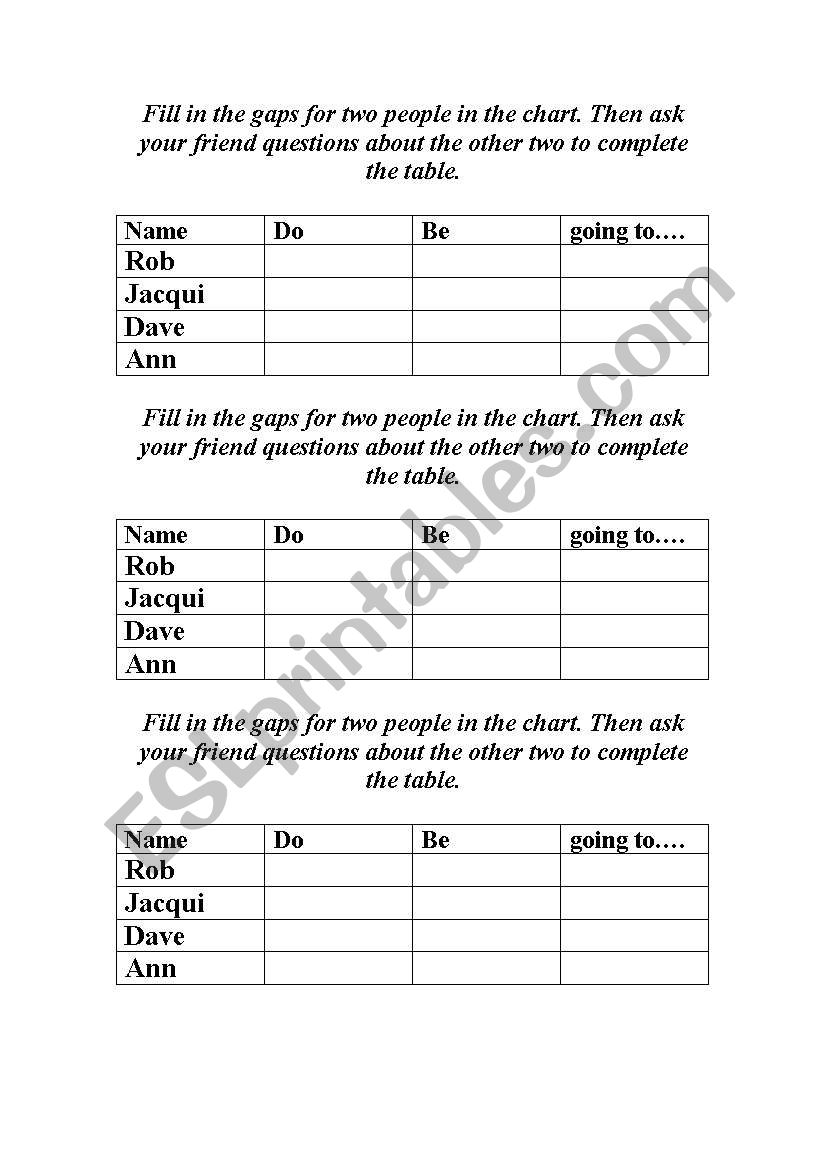 Future Plans Interview worksheet