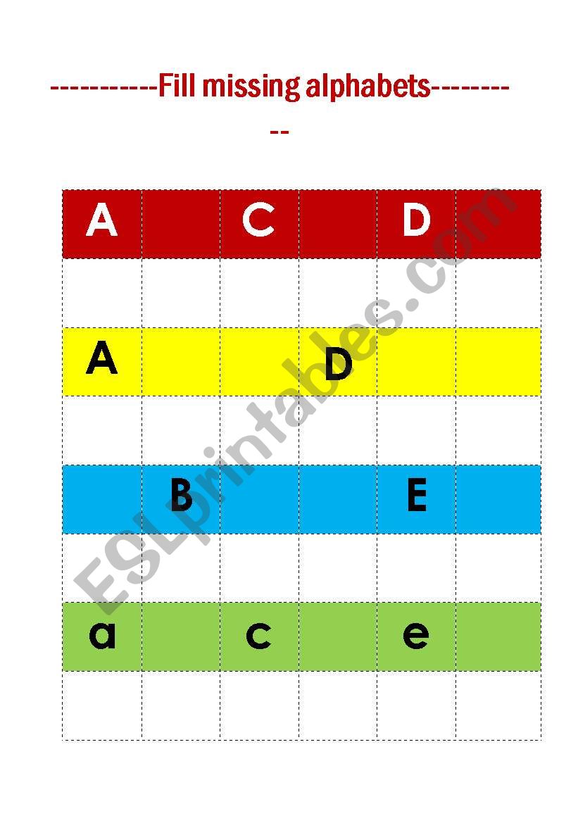 alphabet worksheet