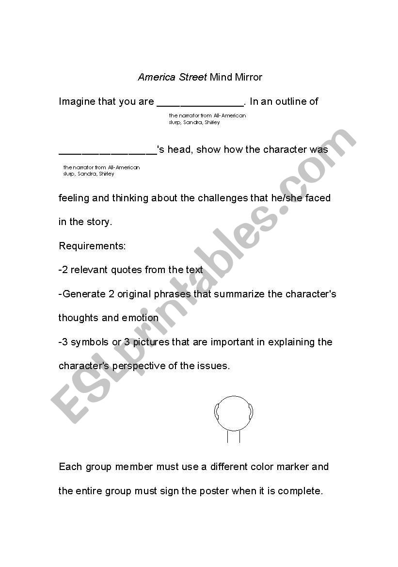 America Street Mind Mirroe worksheet