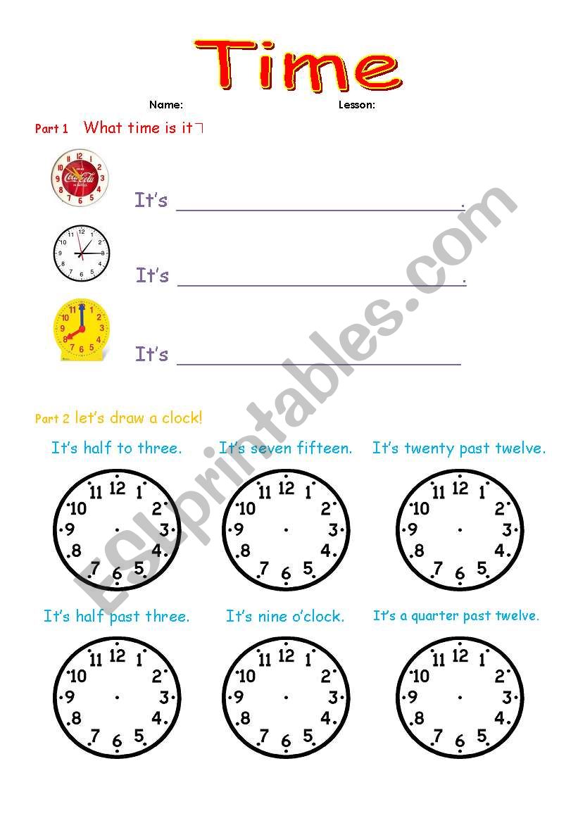 time worksheet