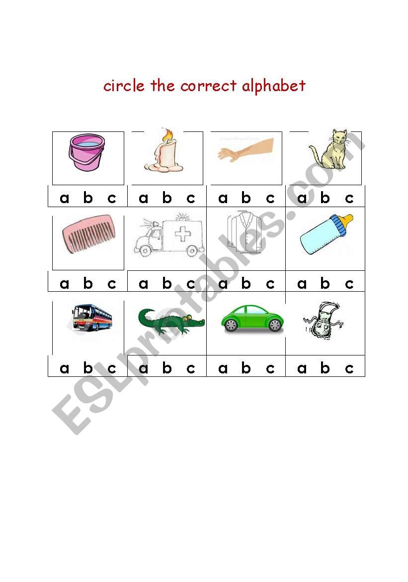 Circle alphabet worksheet
