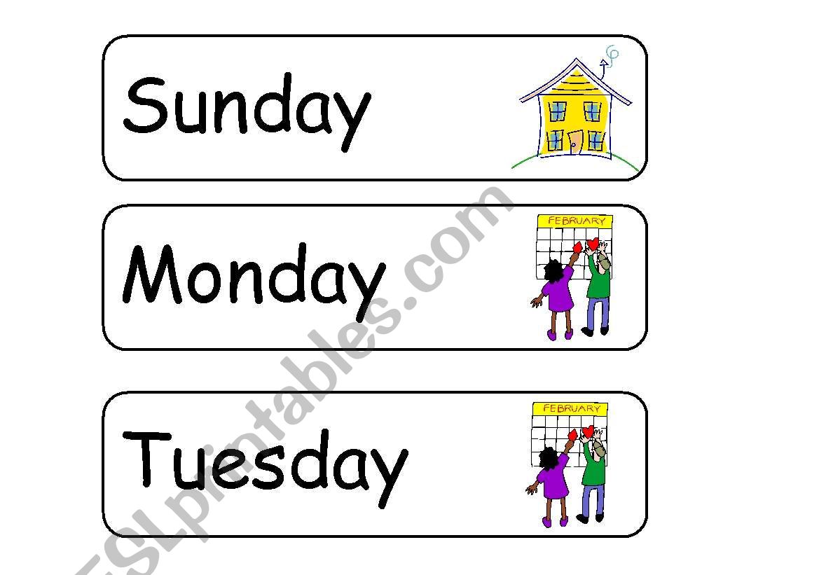 Days of the week worksheet