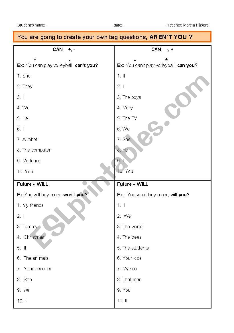 Tag Questions & Vocabulary??????????? ( a lot of exercises)